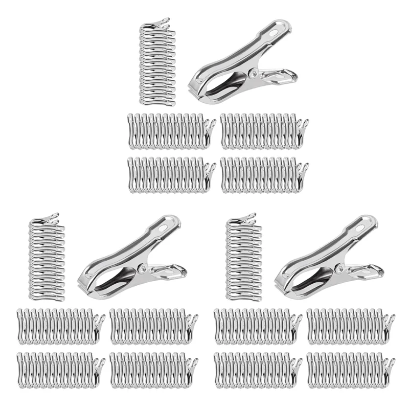 AT44-180 PCS Garden Clips,Greenhouse Clamps Stainless Steel,Greenhuose Clips For Netting,Have A Strong Grip