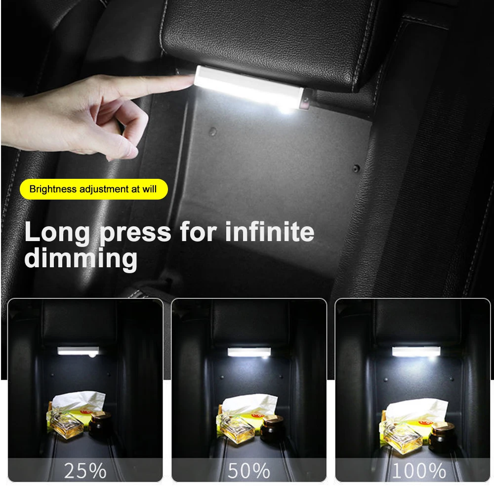 Car Interior Light Strip Bar Lamp for Van Bus Caravan Type-C Charging Led Luggage Compartment Light Wireless Motion Sensor Light