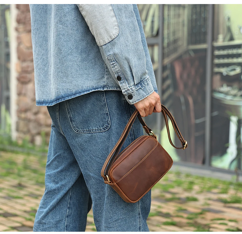 JOYIR Mini-Umhängetasche aus echtem Leder, Reise-Umhängetasche für Damen und Herren, Handy-Geldbörse, Reisetasche, Umhängetaschen – Detail 3