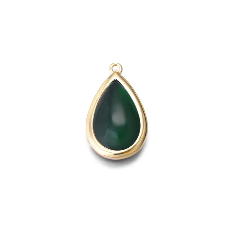 18K Gold Color Tear Drop Shape Colourful Charms Pendants High Quality Necklace Earrings Accessories Rosediy official-website
