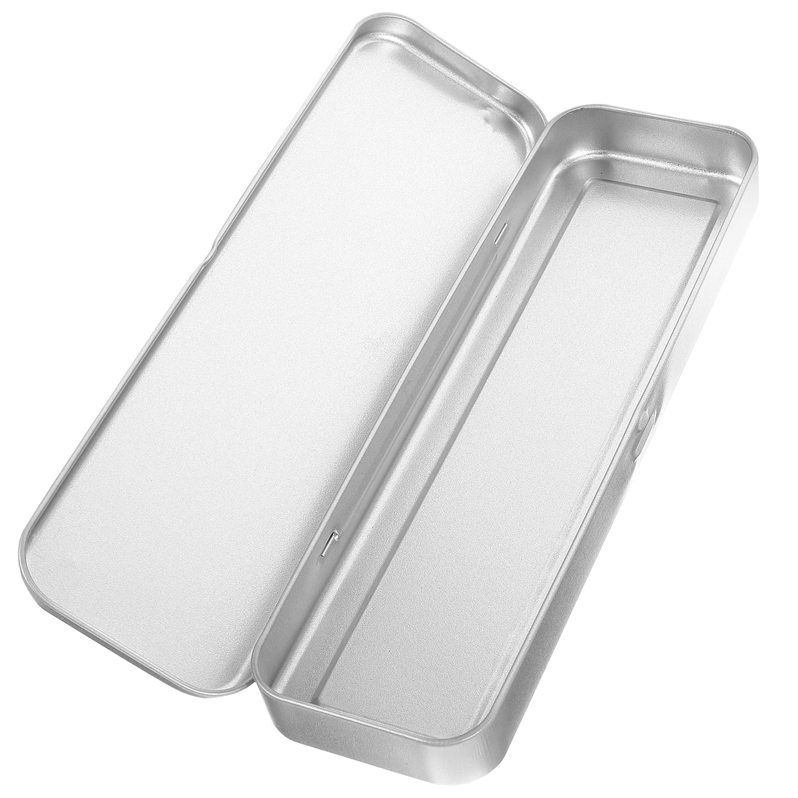 

Pencil Case Metal Silver Color Kids Office Single Layer Storage School Supplies Gift Stationery Premium