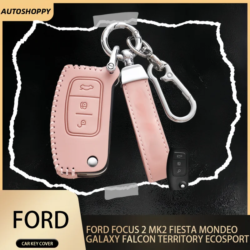 

For Ford Focus 2 MK2 Fiesta Mondeo Galaxy Falcon Territory Ecosport Car Folding Key Cover Bag Shell Case Keychain Protector