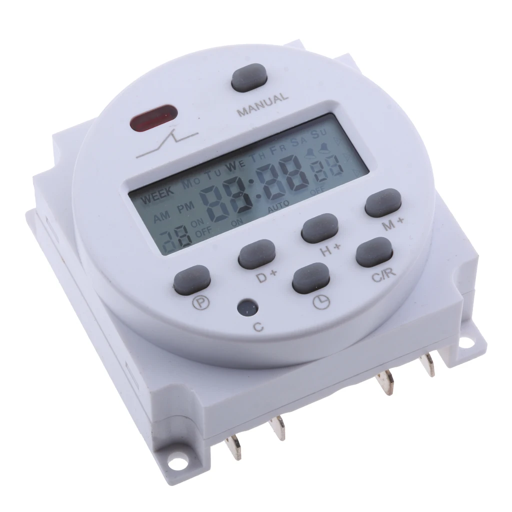 Programmable Digital Timer Electric Relay Time Switch with Manual Override for Water Heater and Bottler