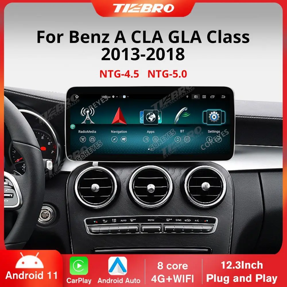 

Автомобильный радиоприемник COREYES 12,3 дюйма, Android 12, для Mercedes A CLA GLA W176 C117 X156, мультимедийный плеер 1920*720P, Carplay, GPS, стерео 8 + 256G