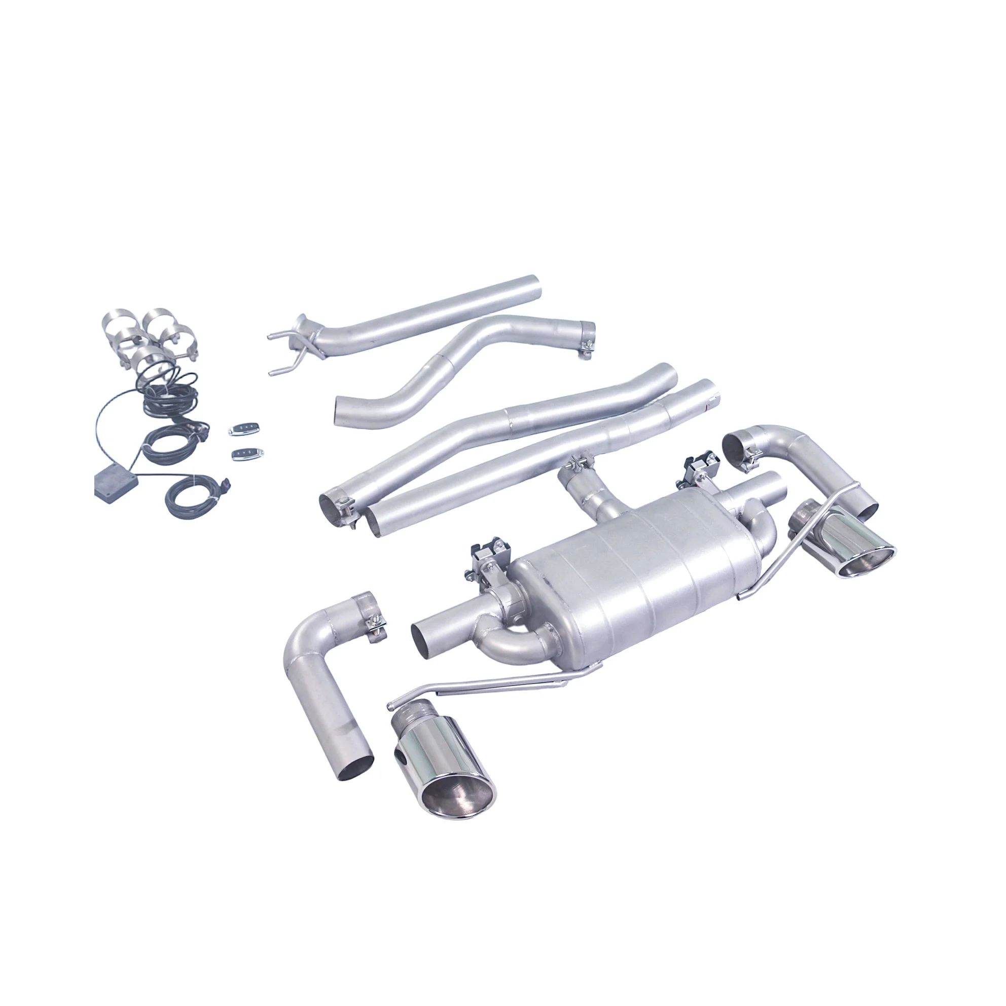 For 2013 Mercedes-Benz A260 W176 2.0T FWD Catback Exhaust Mid Rear Section Single Muffler Dual Valve Dual Outlet Exhaust System