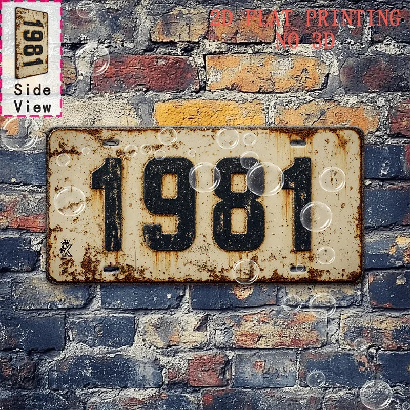 Aluminum Painting 1981 Vintage Rusty License Plate Style Retro Metal Tin Sign Wall Decor For Home Bar Garage Man Cave Decorat