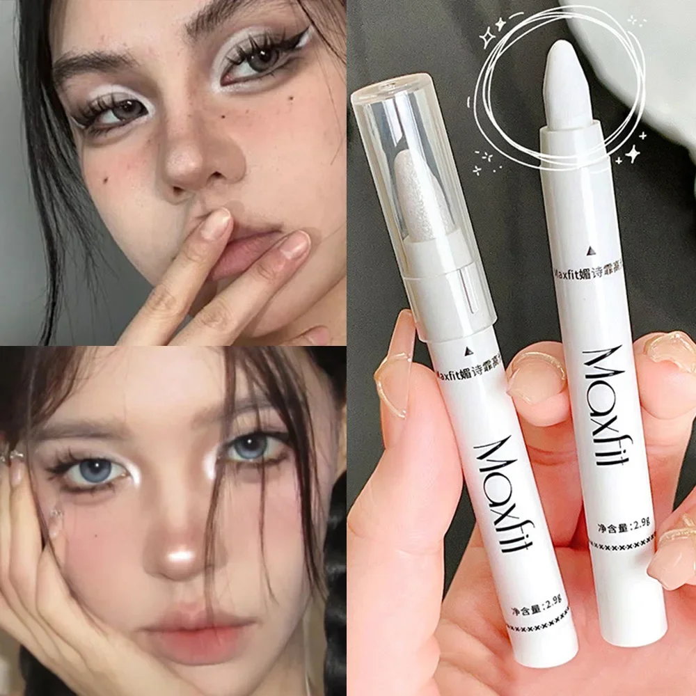 Matt weißer Eyeliner Stift aufhellende Augen Kopf Text marker Lidschatten Stick wasserdicht liegend Seidenraupen stift koreanische Kosmetik