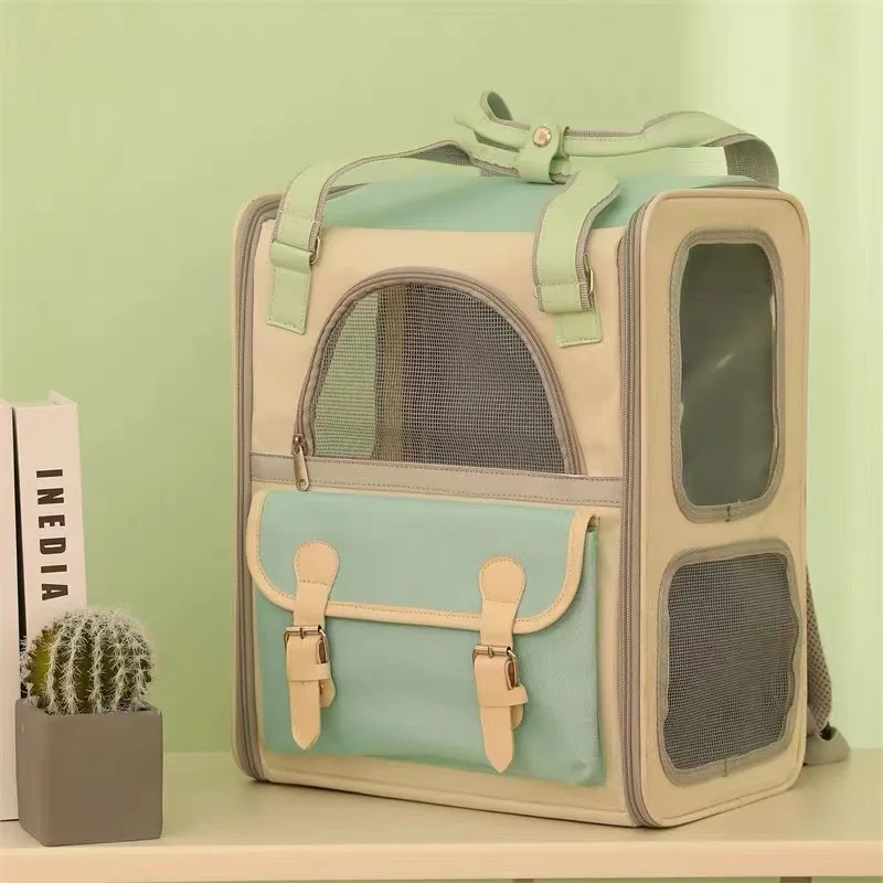 Cat bag large capacity cat portable pet backpack fashion breathable canvas multifunctional outdoor pet cat backpack