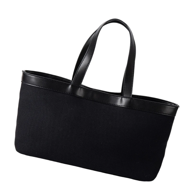 

652F Large Capacity Handbag for Women and Girl Korean Styles Everyday Bag PU Leather Commuting Bag Simple Top Handle Bag