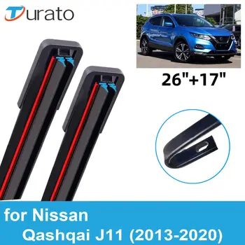 Car Wiper 2pcs For Nissan Qashqai J11 2013-2020 Blades Windshield Windscreen Double Rubber Car Accessories 2018 2019 2020