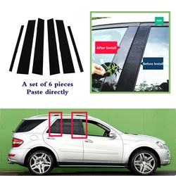 Fit For Mercedes ML-Class W164 2006 2007 2008 2009 2010 2011 Gloss Black Pillar Posts Door Side Window Decoration Trim Cover