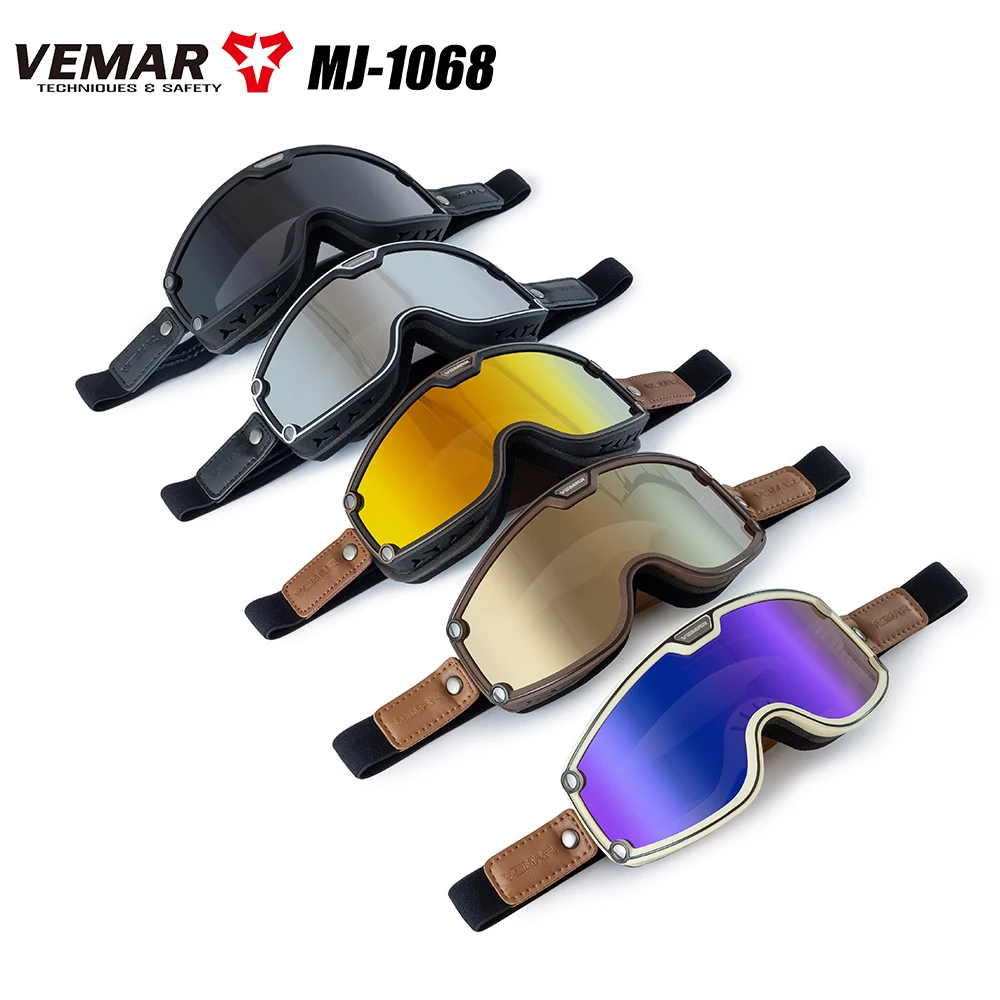 Retro Windproof Motorcycle Goggles Vintage Motocross Sunglasses for Cafe Racer Chopper Cycling Racing Moto Helmet Glasses Unisex