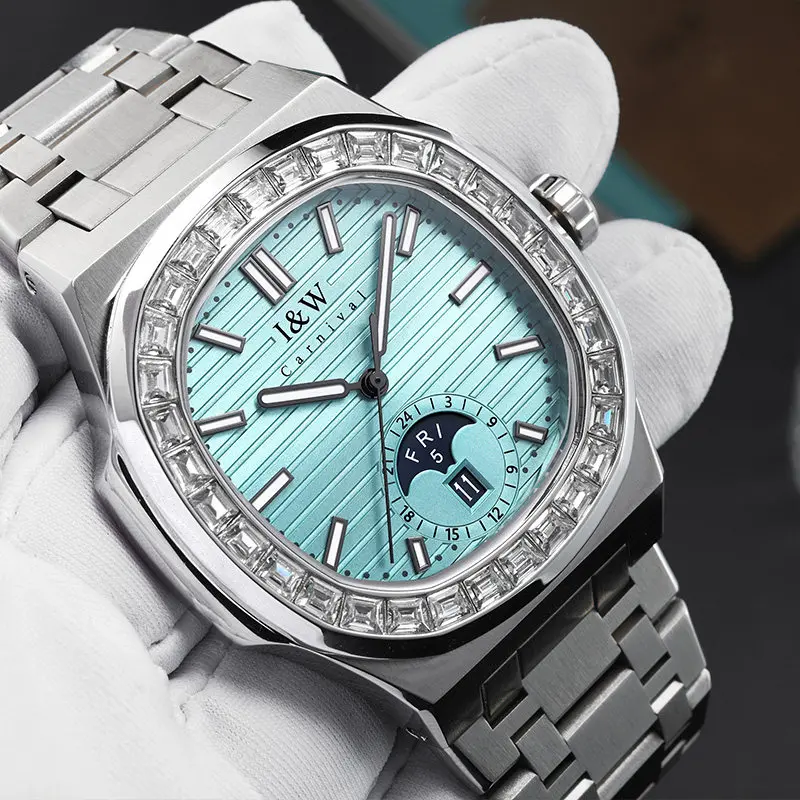 Carnival Brand High-end IW Series Fashion Imported Movement Mechanical Watch for Men Stainless Steel Waterproof Luxury Men Watch