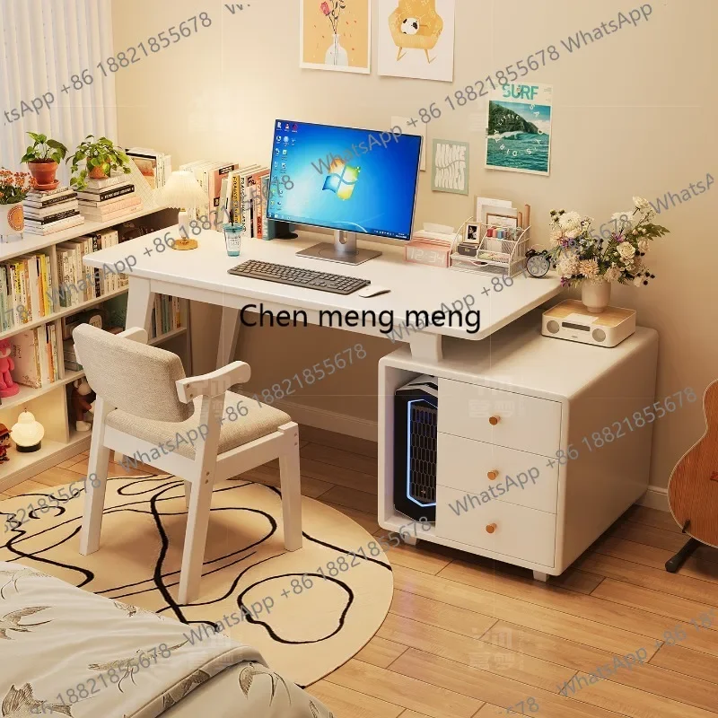 

E182 All solid wood desk bookcase integrated home desk desktop computer bedroom writing table