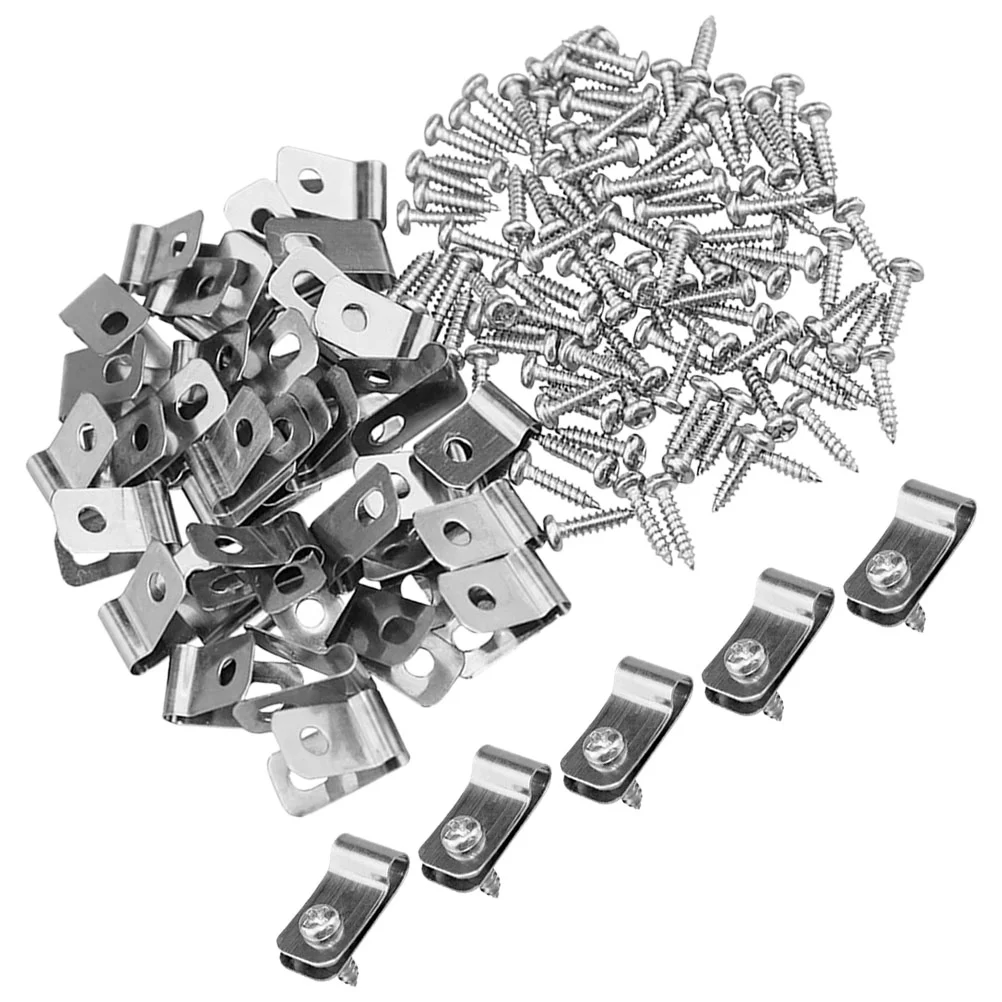 

100 Pcs Bailing Wire Livestock Fence Clamps Clip Clips for Pet Cage Aluminum Steel Supplies Fixing Buckle Garden Heavy Duty