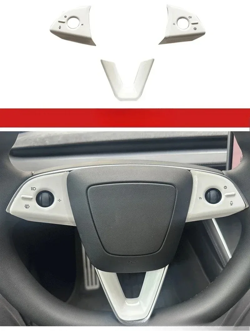 Für Tesla Model Y/YL Juniper 2026 Model 3 Highland Lenkrad-Knopf-Aufkleber Schutzabdeckung Innenausstattung Auto-Zubehör – Detail 11
