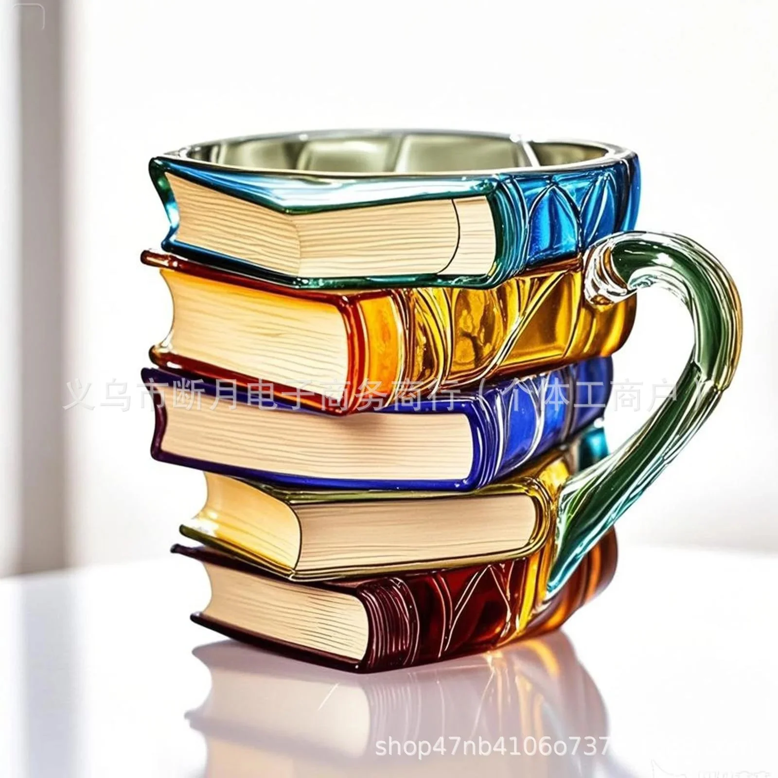 

Resin 3D Painted Books Coffee Mug Unique Handmade Drink Cup Creative Book-Shaped Drinkware Colorful Novelty Mugs for Lover Gifts