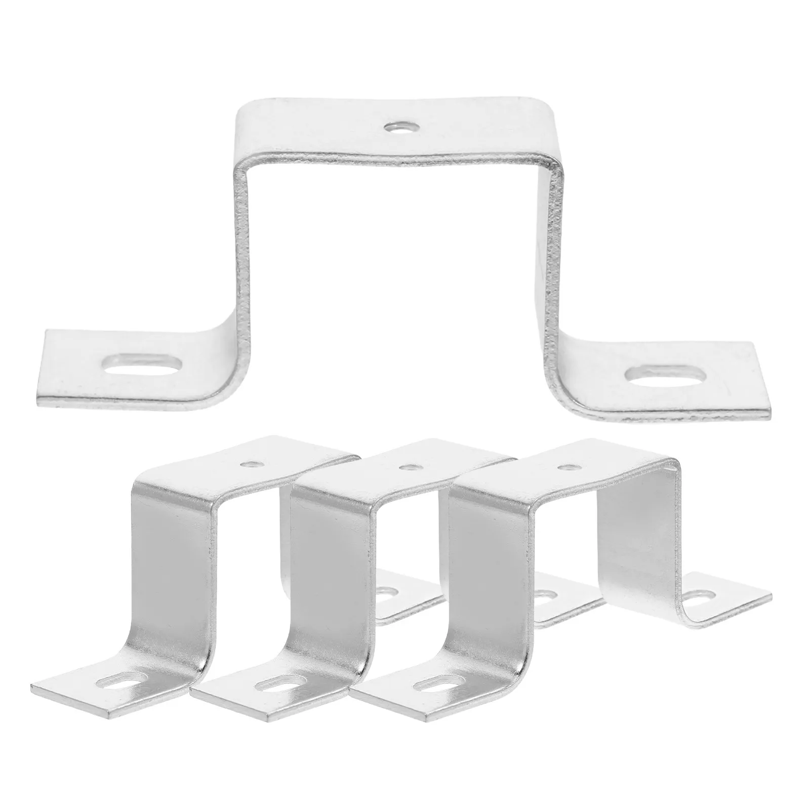 4Pcs Copper Rail Bracket U Shaped Clamp Flat Bracket Mounting Hardware Pipe Clamp Bed Beam Deck Fence Post Tie