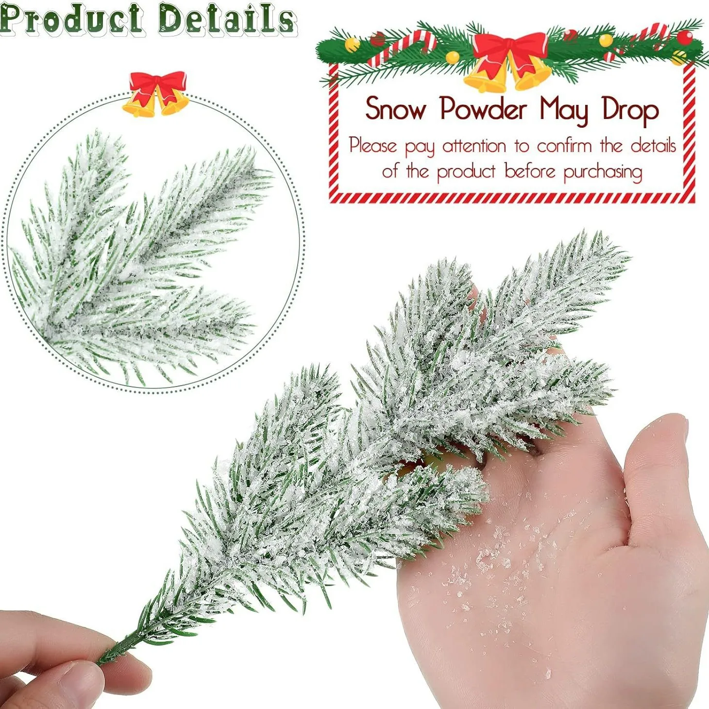 Five Pronged Pine Needle 27cm Christmas Tree Cedar Artificial Flowers New Simulation Plant For Photographic Props Gift Box