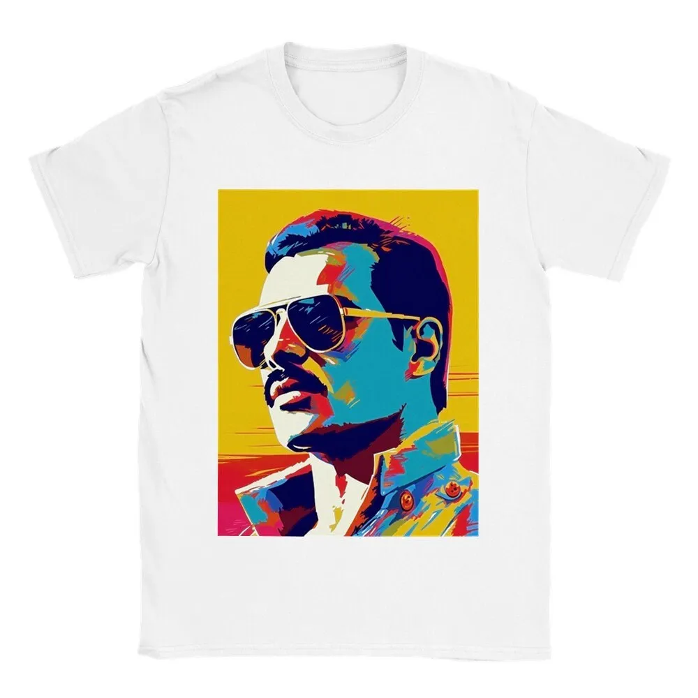 Bright Freddie Mercury Classic Unisex Crewneck Short Sleeve T-shirt, Pop Art Tee for Queen Fans, Comfy Fit in Sizes S-3XL