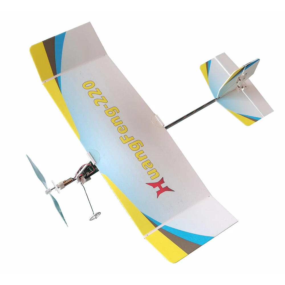 HuangFeng-220 Wasp Popular Science Version Remote Control Ultra-low Speed Glider Indoor Aircraft Model KIT/KIT+Motor