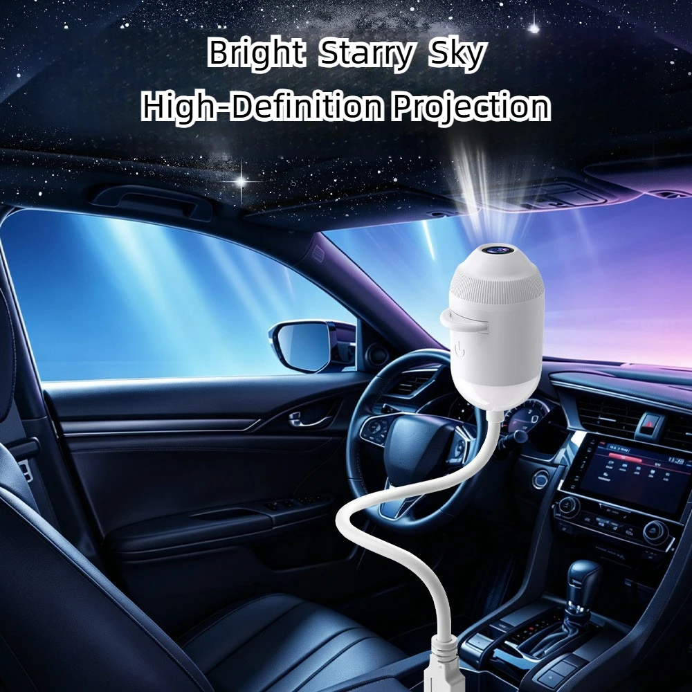 2-in-1 USB Ambient Light with Wide Projection Adjustable Focus Multiple Scene Modes Ideal for Bedroom Living Room Outdoor