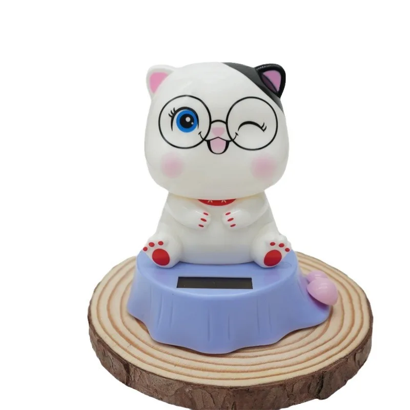 2024 New Solar Powered Shaking Head Doll Toy Cute Animal Small Ornaments Desktop Car Decorations Children\'s Gifts
