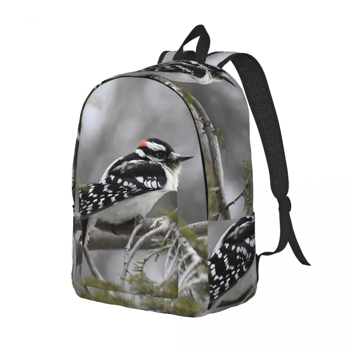 

Downy Woodpecker Student Backpack School Bag Hiking Travel Daypack for Men Women Fashion Bookbag Shoulder Bags