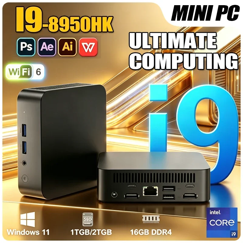 

Windows 11 I9 Mini PC Intel Core I9 8950HK Intel I3 6100 Mini PC Computer SSD M.2 1TB 2TB RAM 16GB Wifi 6 BT5.2 Mini Desktop