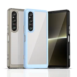 Transparent Colorful TPU Case for Sony Xperia 1 10 VI 5 V Protective Cover Clear Fundas Coque Capa