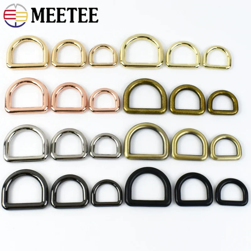 

20/50Pcs D Ring Buckle 10-38mm Metal Buckles Pet Collar Carabiner Clips Hook Bag Webbing Strap Connecting Loop Clasp Accessories