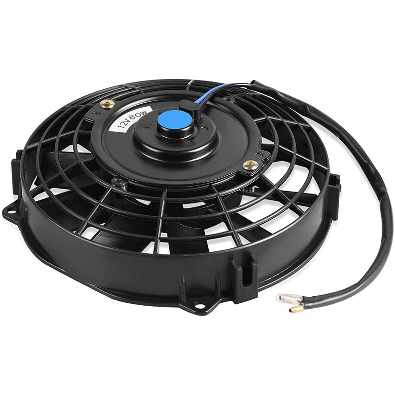 Universal Slim Fan Push Pull Electric Radiator Cooling Fans 12V 80W Engine Fan With Mount Kit(Diameter 12 Inch)