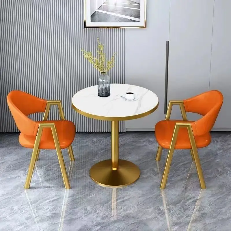 

Reception table Small tea 2025 New Internet celebrity leisure round table Household coffee Chair combination set