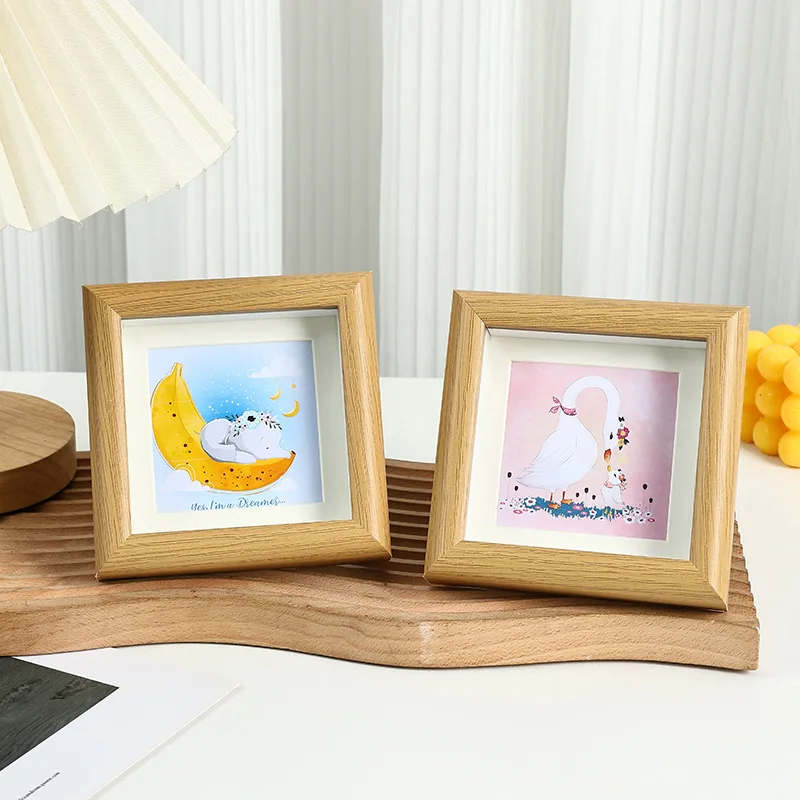 Oil Painting Stick Mini Photo Frame Wooden Square DIY Picture Frame Children's Artwork Mounting Watercolor Painting Supplies