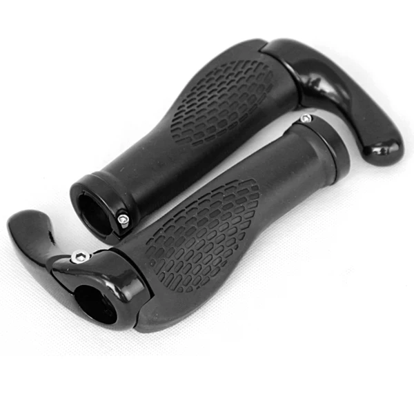 One Pair Road Bike Ox Horn Handlebar Grips Black Aluminum Alloy Tpr Rubber Anti-Slip Ergonomic Vibration Damping