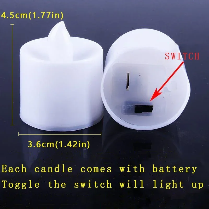 12/24/48ชิ้น flameless LED เทียนไฟแบตเตอรี่ขับเคลื่อนเทียนหอมโรแมนติกเทียนชาสำหรับงานเลี้ยงวันเกิดตกแต่งงานแต่งงาน