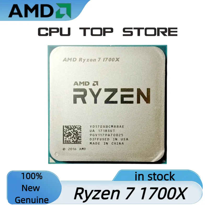 AMD Ryzen 7 1700X R7 1700X 3.4 GHz Eight-Core CPU Processor YD170XBCM88AE Socket AM4