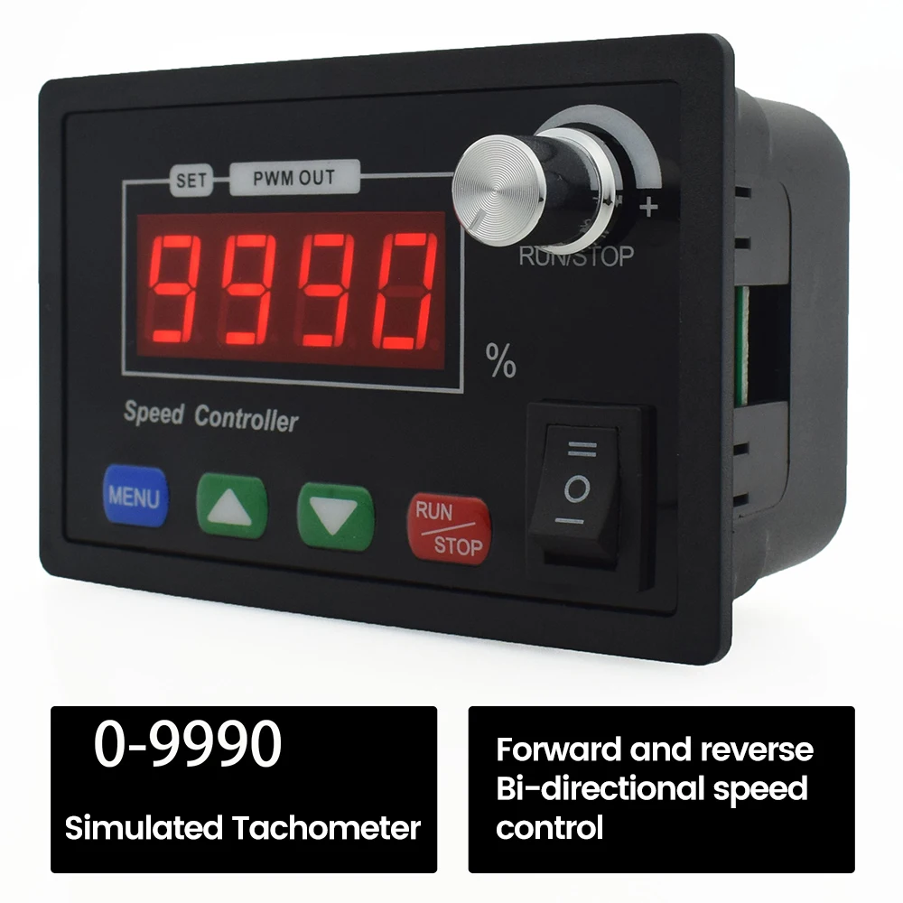 

40A 30A 20A PWM DC Motor Speed Regulator DC6-55V 4-bit Digital Tube tachometer with forward and reverse rotation Button+knob