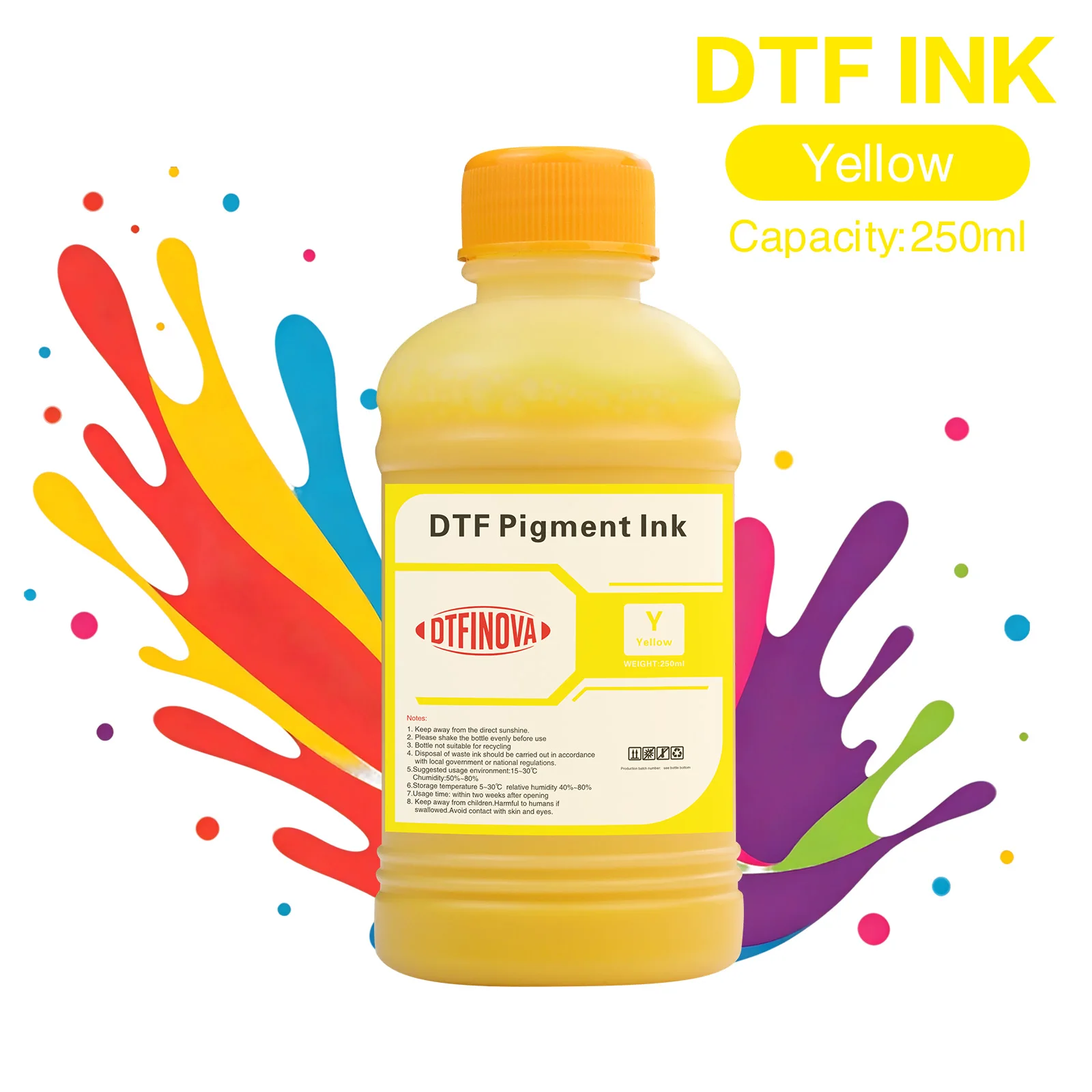250ml DTF Ink for Epson L1800 L805 XP-15000 I3200 DX5 DTF Printer Heat Transfer Film Ink Textile Printing Ink Water-Based CMYK