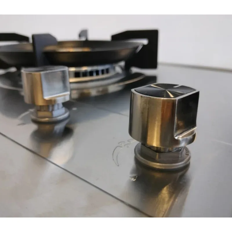 Fornello a gas da incasso 2 fuochi Pannello in acciaio inossidabile Design a nove teste Piano cottura a gas Fornello a batteria per cucinare