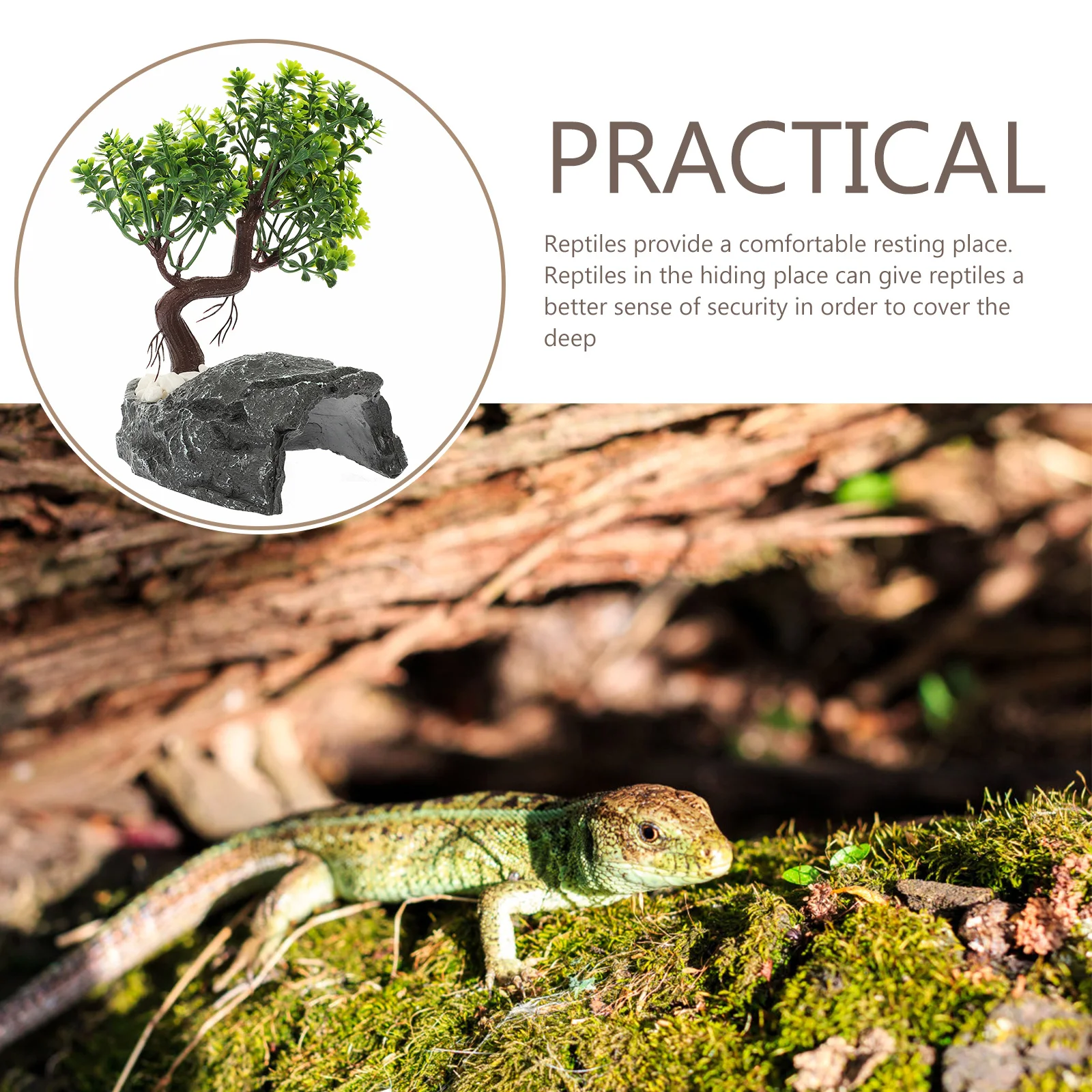 

Reptile Habitat Cave Resin Reptile Shelter Simple Style Hideout Turtle Lizard Hiding Cave Pet Shelter Decor Snake Hide