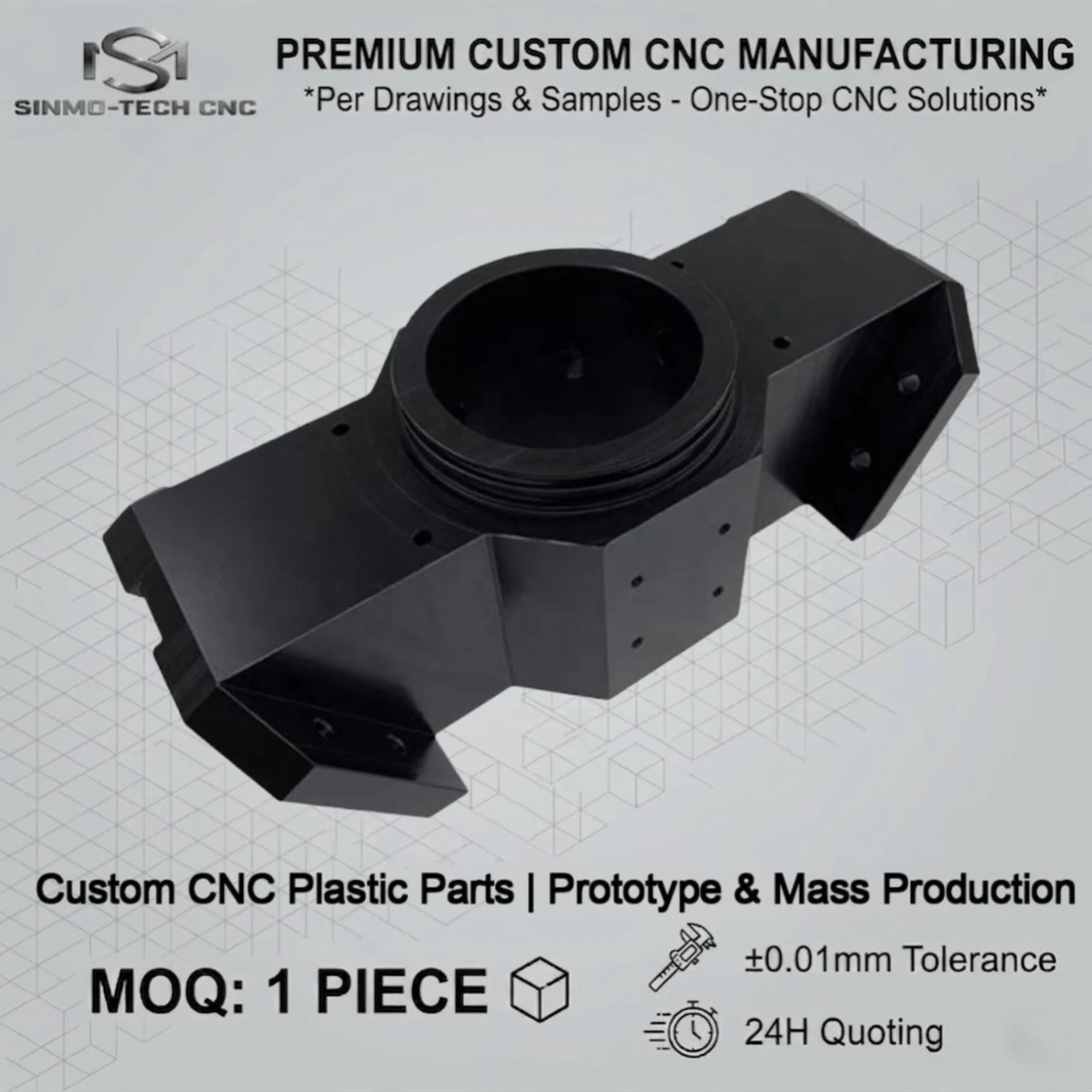 Custom CNC Plastic Machining POM Acetal PA66 Glass Filled Nylon PET ABS CNC Turning Milling Prototype Manufacturing