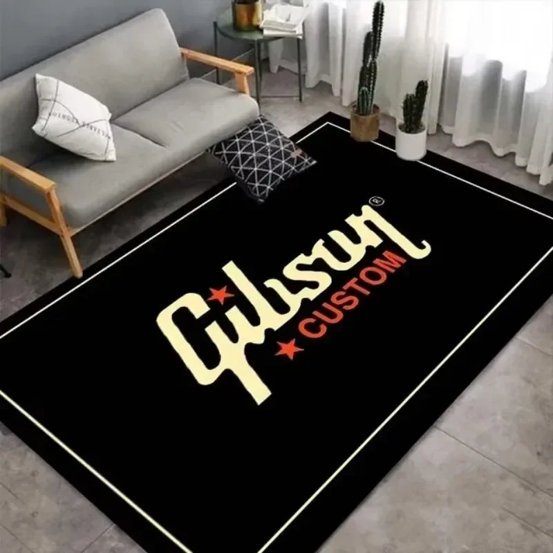 NONE Fender-Gitarren-Teppich für Wohnzimmer, Schlafzimmer, großer Flanell-Teppich für Schlagzeug, rutschfeste Bodenmatte, waschbar 3