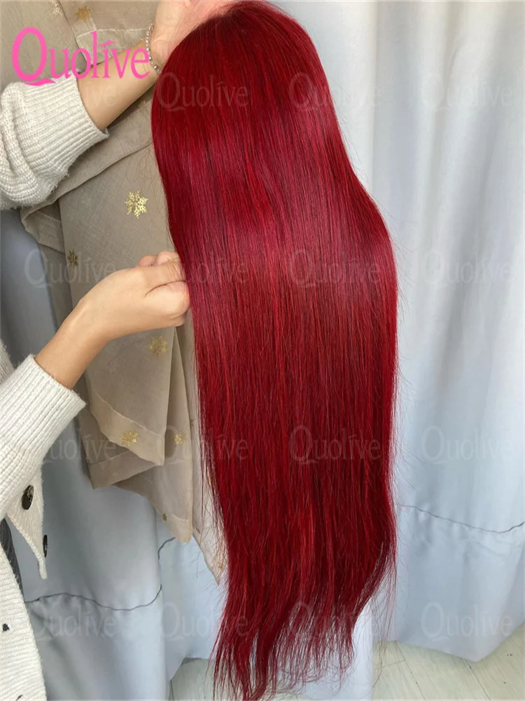 

99J Бордовый Bone Straight 13x6 Hd Парик фронтальной части шнурка 13x4 Парики из человеческих волос 36-дюймовые цветные парики 30 36-дюймовый парик шнурка красного вина