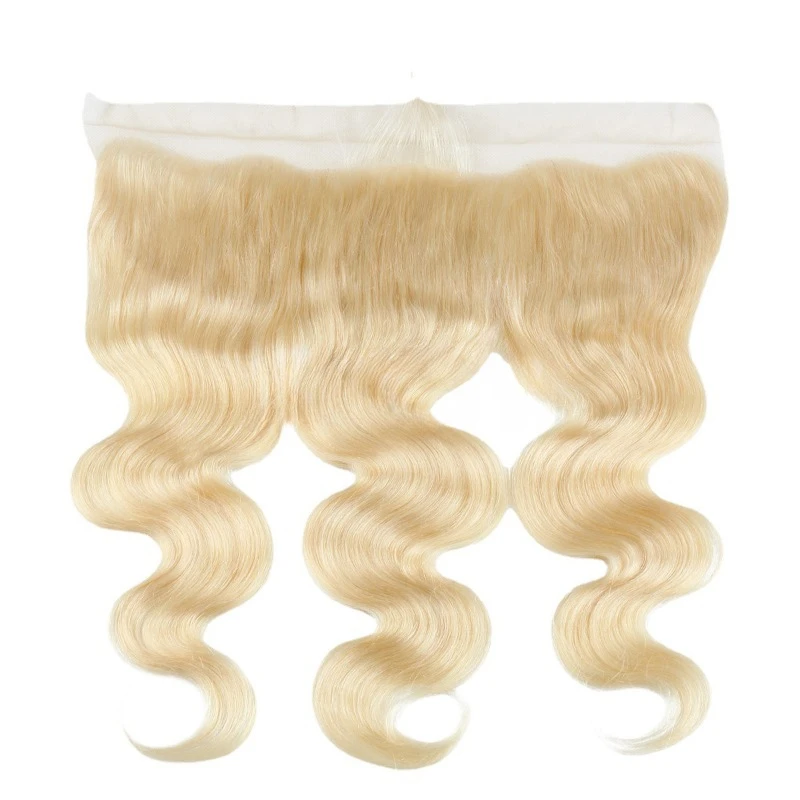 10-22 بوصة 613 شقراء مستقيم الجسم موجة الشعر البشري أمامي 13x4 الدانتيل الشفاف أمامي 4x4 إغلاق 150% الكثافة نهاية كاملة