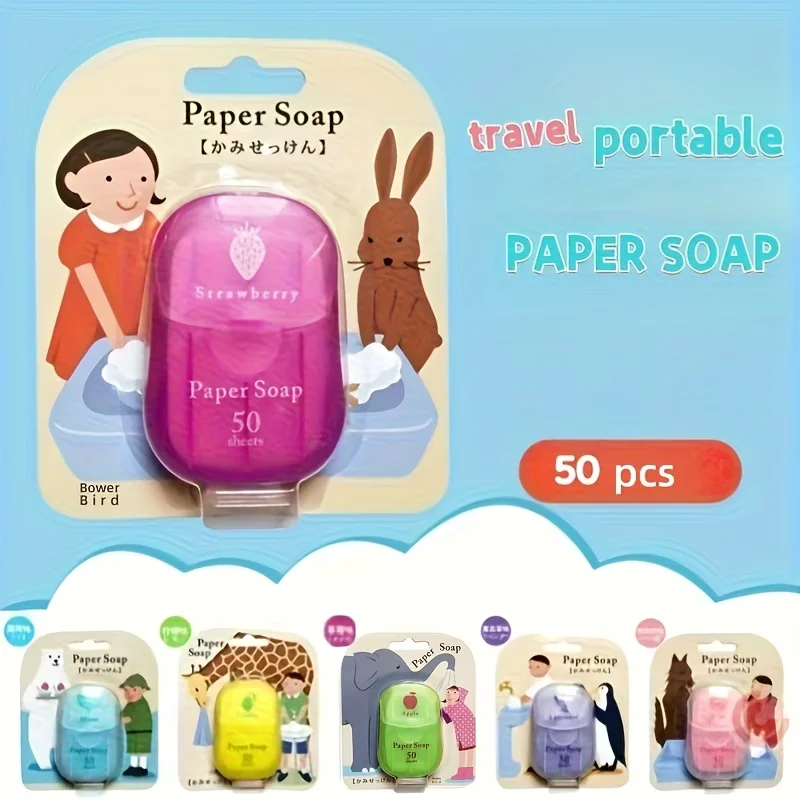 Biodegradable Soap Camp - 50Pcs Lavender Portable Soap Sheets, Glycerin