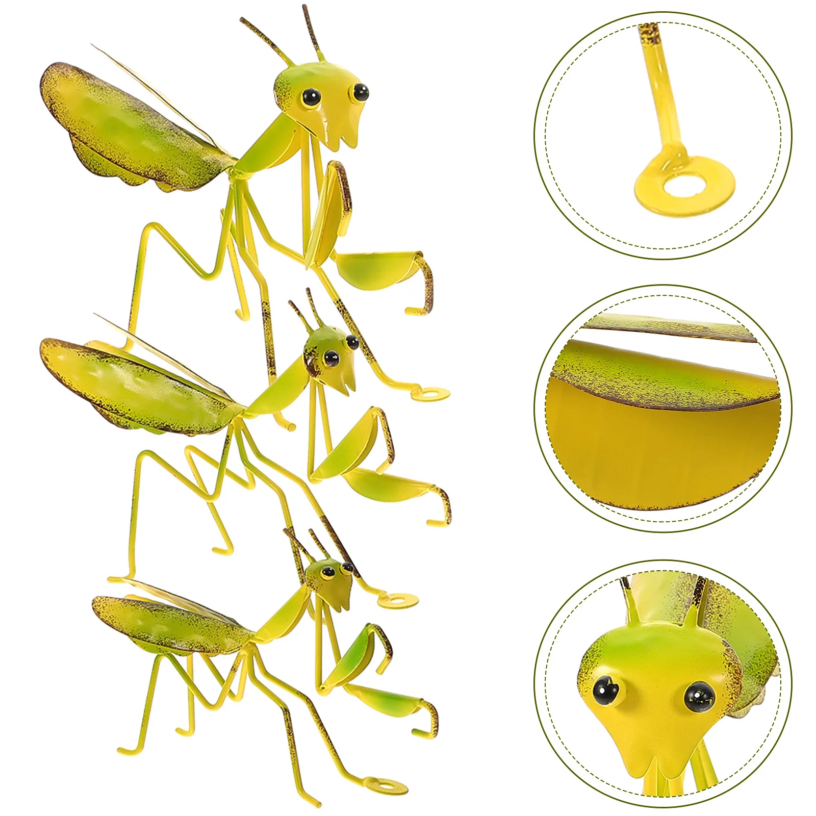 

3 pcs Mantis Decor Iron Wall Art Garden Yard Ornament Metal Sculpture For Home Patio Kids Room Outdoor Indoor Decor