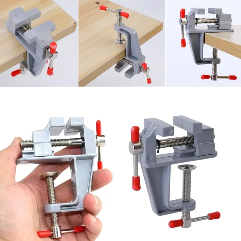 공예 몰드 고정 수리 도구용 나사 바이스, 알루미늄 합금 테이블 벤치 클램프 바이스, 다기능 벤치 바이스 테이블, 35mm
