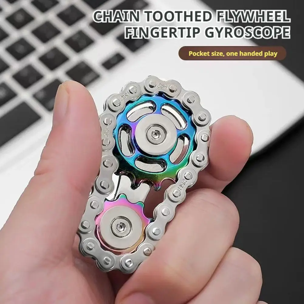 والعتاد سلسلة جيروسكوب ببصمة الإصبع تململ سبينر مكافحة الإجهاد لعب للكبار سلسلة دراجات معدنية EDC مكافحة القلق الدورية الدوران هدية