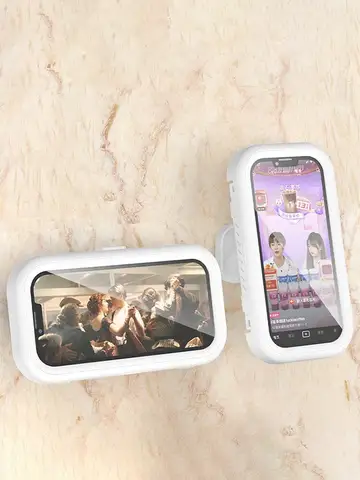 Waterproof Shower Phone Holder Rotation Angle Adjustable Telescoping Wall Mount Phone Holder for Bathroom Kitchen Bracket Stand